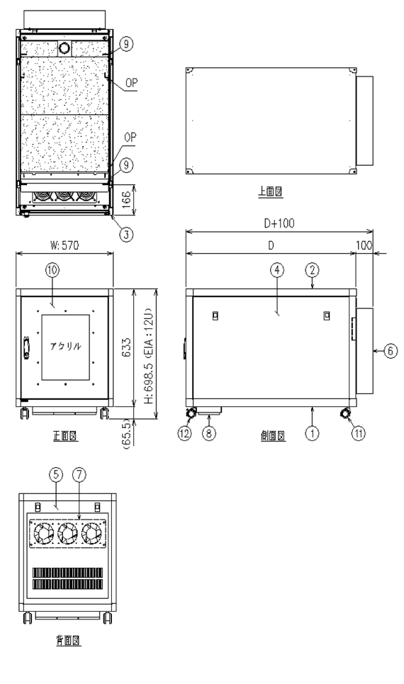 静音ラック SRC series 12Uタイプ仕様 静音ラック SRC series 12Uタイプ仕様
