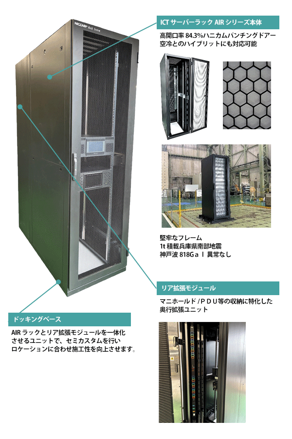 水冷サーバー対応新型ラック AIR Type-DLC